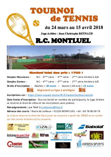 2018 03 Affiche Tournoi RCM Tennis